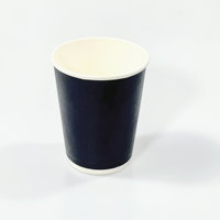 Le logo 12oz a imprimé les doubles tasses jetables de boissons de café de papier peint avec des couvercles