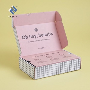 Shipping Customized Carton Corrugated Pink Mailer Box Printing with Logo for Cloth