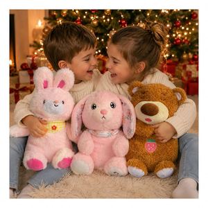 ตุ๊กตากระต่ายสีชมพู AI แบบกำหนดเอง ตัวช่วยสนทนาอัจฉริยะ พร้อมเซ็นเซอร์สัมผัส ขนสั้น ของขวัญเพื่อการเรียนรู้สำหรับเด็กก่อนวัยเรียน ผลิตจากโรงงาน - Product Image 5