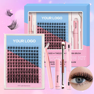 Mixed Deep-Wave Natural Thick False Eyelashes Full <b>Strip</b> Lashes with <b>Plastic</b> Cotton Band Tray for Wholesale - Product Image 3