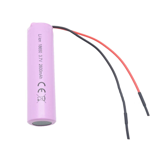 Hot Selling 18650 3.7V 2600mAh Li-ion Battery with PCM Protection Board and Wires, Single 18650 Battery Cell Pack