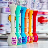 Gobelets en plastique personnalisables avec logo pour bière, slush et daiquiri, à col long, avec paille, 16oz/24oz/32oz/48oz/100oz