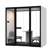 Cabine de réunion insonorisée Comine moderne pour quatre personnes, idéale pour les discussions privées dans les bureaux et les immeubles de bureaux