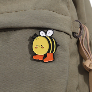 Pin Enamel hewan kartun sesuai pesanan landak katak kelinci anjing bebek bros kerah Lapel lencana hadiah perhiasan grosir - Product Image 3