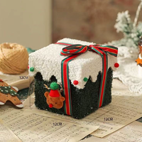 Coffret cadeau de Noël en flanelle de luxe Sac de pomme de Noël Boîtes d'emballage de Noël pour bonbons à la pomme