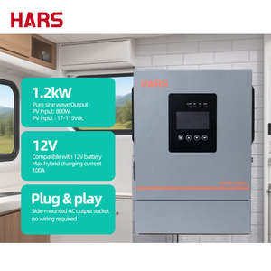 Convertisseur solaire hybride MPPT haute efficacité 98% 800W 50/60Hz 220/240VAC à sortie unique hors réseau avec batterie au lithium et écran LCD, onde sinusoïdale pure HE200-2500-O - Product Image 3
