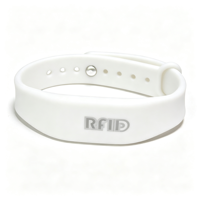Bracelet en silicone RFID réglable 13,56 MHz NFC, bracelet en silicone avec logo personnalisé pour contrôle d'accès aux parcs aquatiques et événements