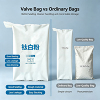 Sacs en PE avec valve anti-fuite 25 kg, taille personnalisée, haute résistance à la déchirure, sacs en plastique pour dioxyde de titane