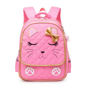 Custom Bags school girls large capacity comfortable durable cartoon primary lovely Cat style School bags backpack
