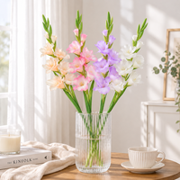 Bunga Gladiolus Buatan dari Kain Sutra dengan Sentuhan Nyata, Tangkai Bunga Palsu untuk Dekorasi Rumah dan Pernikahan