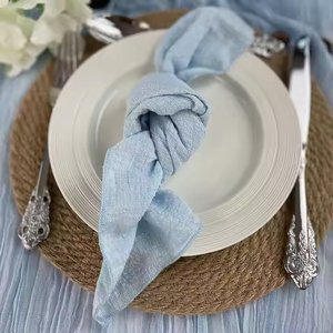 Serviettes en lin élégantes rose orange blanc cousues en coton avec des serviettes en <span class=keywords><strong>tissu</strong></span> <span class=keywords><strong>de</strong></span> style uni en gros avec du papier en coton - Product Image 2