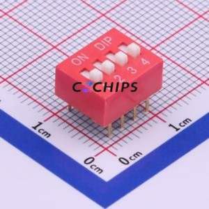 TA-04 DIP Switch Through hole Component (THT) Switch ( Number of Switch Sections: 4 )( Lead Spacing: 2.54mm ) - Product Image 1