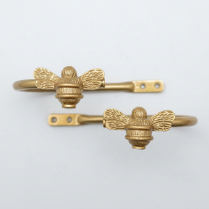 ปลายม่านทองเหลืองวินเทจรูปผึ้ง อุปกรณ์ตกแต่งสำหรับราวม่าน - Product Image 1