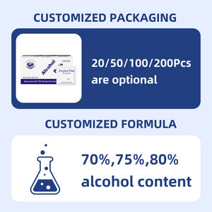 Tampons stériles de préparation d'alcools médicaux isopropyliques 70% emballés individuellement de marque privée - Product Image 3