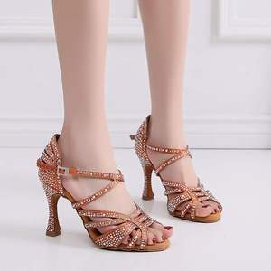 <span class=keywords><strong>Chaussures</strong></span> de danse latines à lanières les plus vendues, sandales de danse marron avec strass, <span class=keywords><strong>chaussures</strong></span> de danse de salon, <span class=keywords><strong>salsa</strong></span>, <span class=keywords><strong>bachata</strong></span>, mariage, performance - Product Image 4
