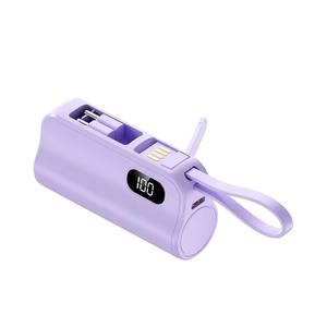 Câble intégré 5000mAh Mini Power Bank avec support Chargeur rapide portable <span class=keywords><strong>Batterie</strong></span> <span class=keywords><strong>externe</strong></span> pour <span class=keywords><strong>iPhone</strong></span> Type-C - Product Image 1