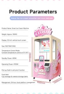 Distributeur automatique de crème glacée IPLAYSMART avec écran tactile de 10 pouces, capacité de 100 unités, compatible 5G, fonction de nettoyage automatique pour enfants - Product Image 1