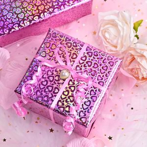 Girly Romantic Metallic Pink Rainbow Holographic Heart Wrapping <b>Paper</b> Laser <b>Paper</b> <b>Packaging</b> <b>Paper</b> For Gift Wrapping - Product Image 1