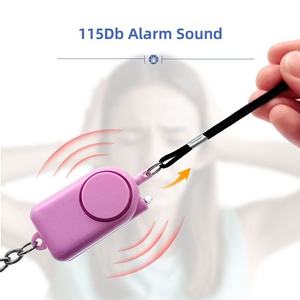 Alarme de sécurité personnelle rose, porte-clés, sirène d'autodéfense, dispositif d'alerte anti-vol portable - Product Image 3