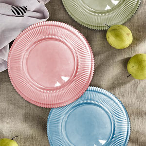 Juego de Platos de Presentación de Vidrio en Forma de Flor de 13 Pulgadas, Platos Decorativos Duraderos y Coloridos para Bodas y Eventos - Product Image 3