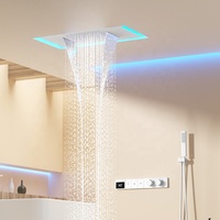 Pomme de douche LED de luxe ensemble de douche pluie système de douche thermostatique cascade pluie ensemble pour salle de bain