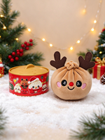 Poupée en peluche en forme de boulette de Noël, jouet souple à presser, jouet anti-stress de dessin animé, jouet de décompression, coffret cadeau