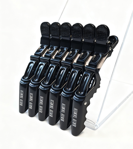 Pinces de sectionnement professionnelles pour salon de coiffure avec logo personnalisé, pinces à cheveux alligator, outils de coiffage en plastique - Product Image 1