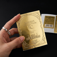 Étiquette adhésive personnalisée en feuille d'or pour vin, autocollant imperméable en PET écologique pour emballage de boissons