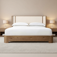 Lit d'appoint de luxe en bois massif français personnalisable, taille king/queen, ensembles de literie classiques avec cadre en bois durable