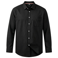 Kemeja Pria Lengan Panjang Bahan Oxford Katun 100% Warna Solid Kerah Tegak Bernapas Anti Susut Kemeja Kasual Bisnis Pabrik