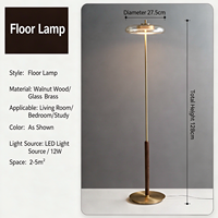 Lampe de table LED vintage de style américain haut de gamme en noyer et laiton, lampe de chevet pour chambre à coucher, salon, lampe de table décorative en verre