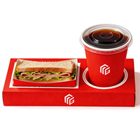 Boîte d'emballage pour sandwich écologique, boîte d'emballage intégrée avec compartiment pour boisson, pour repas rapides à emporter, logo personnalisé, échantillons gratuits
