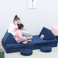 Modernes PU-Schaum Kinder-Sofabett mit Weichen Kissen 2 Dreieckskissen für Schlafzimmer Wohnzimmer & Schulgebrauch (Anpassbare Farben)