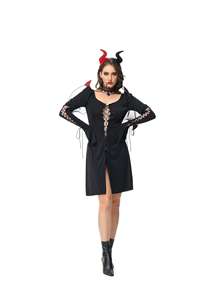 2026 RUIKE OEM Costume de cosplay d'Halloween pour femme, Robe à bretelles de sorcière démoniaque <span class=keywords><strong>sexy</strong></span>, <span class=keywords><strong>Tenue</strong></span> de scène - Product Image 3