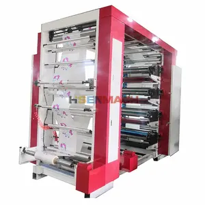 High speed plastic t-shirt bag multi color flexographic logo label printing machine for sale price