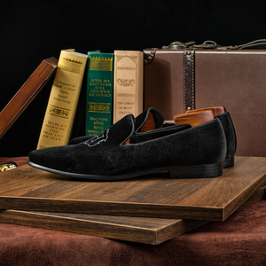 2021 nuevo diseño de moda de lujo material de <span class=keywords><strong>terciopelo</strong></span> de deslizamiento en fumadores <span class=keywords><strong>zapatos</strong></span> para hombres - Product Image 5