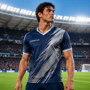 Camiseta de Fútbol Personalizada con Cuello en V y Tela de Alto Rendimiento para Clubes Profesionales - Product Image 1