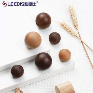 Lgedis Solid Wood Round Drawer Handles Minimalist <b>Cabinet</b> Knobs For Bedroom Furniture - Product Image 1