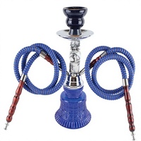 Petit modèle de chicha moderne minimaliste en métal avec trois foyers, ensemble de chicha à double tube, accessoires de chicha, cadeau, chicha