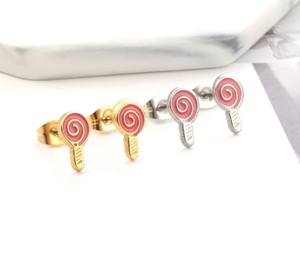 Orecchini a Forma di Lecca-Lecca in Acciaio Inossidabile Inspire Jewelry per Ragazze, Gioielli Antiallergici Carini e Dolci, Regali di Compleanno e Pasqua - Product Image 2