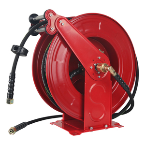 Carrete de Manguera Retráctil SPS de Alta Resistencia 5000 PSI con Manguera de Goma Trenzada de Acero Inoxidable de 30M para Lavado de Coches - Product Image 1