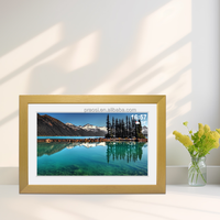 Pros Frameo de madera 15,6 "WiFi marco de fotos digital HD IPS pantalla táctil marco de fotos electrónico rotación automática fotos videos a través de la aplicación