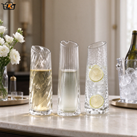 Distributeur de spiritueux en verre moderne à bec incliné, pichet à saké côtelé transparent, mini carafe à vin, distributeur de spiritueux pour bar, maison, fête