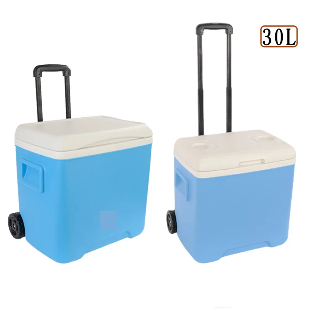 Hersteller Großhandel hochwertige Aufbewahrung Trolley Angelkiste Kühlgerät Angelkühler-Kiste mit Rädern