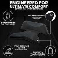 Reposamuñecas Ergonómico Deslizante para Ratón de Juego, Soporte Contorneado que Reduce la Fricción, Almohadilla Móvil para la Muñeca para Trabajos de Oficina de Larga Duración