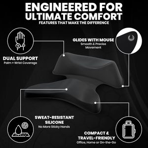 Repose-poignet ergonomique pour souris de jeu, support profilé réduisant la friction, coussinet de poignet mobile pour le travail au bureau longue durée - Product Image 3
