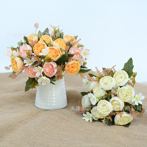 Bouquet de fleurs artificielles en soie Dongchen Crafts, bourgeons de pivoine, violet, rouge, rose, pour la décoration de la maison et des mariages - Product Image 3
