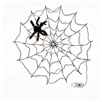 Guirlande lumineuse LED toile d'araignée pour Halloween, alimentation par piles/USB/solaire, étanche IP44, blanc chaud doux, pour maison hantée
