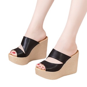 Mode classique tressé boucle en métal sandales armure femmes chaussures compensées dames sandales à talons hauts pantoufles - Product Image 2