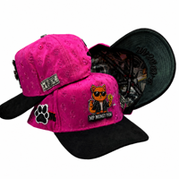 Ensemble de casquettes snapback MP Money Paw Luxury Streetwear pour hommes et femmes, 3 pièces, rose vif, motif dollar, ajustables, nouveau style, lot de casquettes avec visière en daim